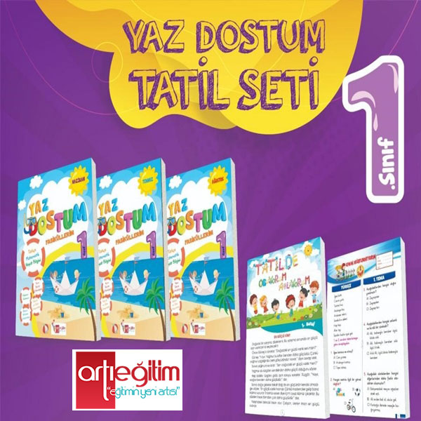arti egitim yayinlari 1 sinif yaz dostum yaz tatil kitap seti