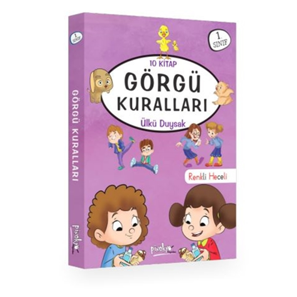 Pinokyo Yayınları 1. Sınıf Görgü Kuralları - Renkli Heceli (10 Kitap